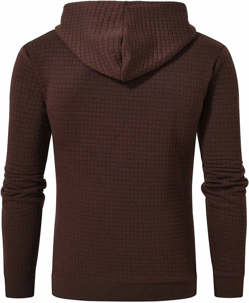 Premium Men’s Fleece Hoodies - Jacquard Pullover Sweatshirts for Men - High-Quality Male Hooded Sweatshirts - Warms Hoodies